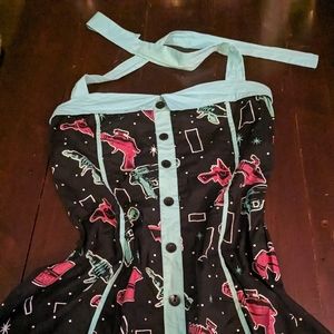 XXL - Sourpuss - Ray gun pinup dress with collar - midi length